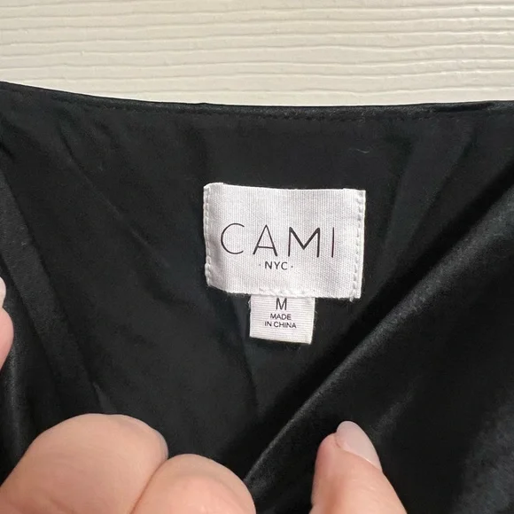 Cami NYC Black Camisole Top with Spaghetti Strap pearls - Picture 3 of 3